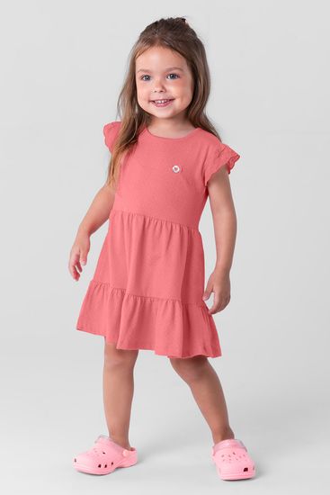Vestido infantil menina em malha maquinetada Brandili - 1