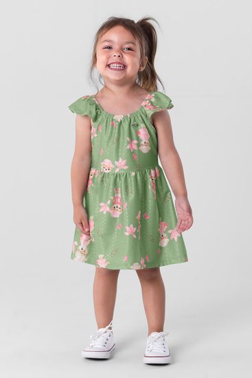 Vestido infantil menina estampado Brandili - 1