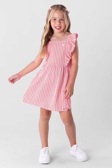 Vestido infantil menina com listras neon Brandili Vestido infantil menina Brandili - 4