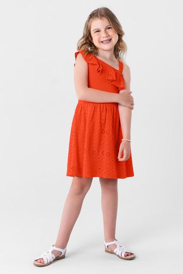 Vestido infantil menina com babado Brandili - 4