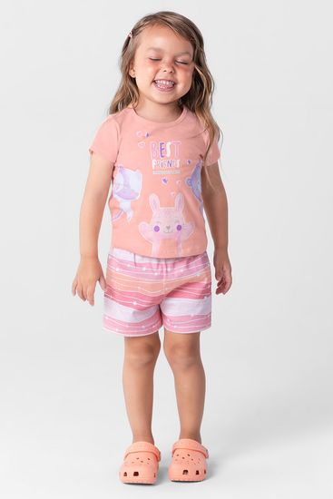 Pijama infantil menina com estampa brilha no escuro Brandili - 10