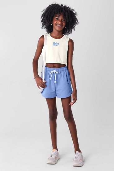 Conjunto infantil menina com cropped Young Class - 10