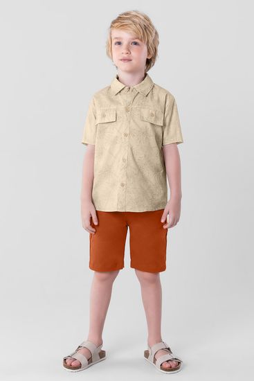 Conjunto infantil menino com camisa e bermuda Mundi - 10