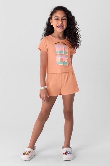 Conjunto infantil menina com blusa cropped Brandili - 10