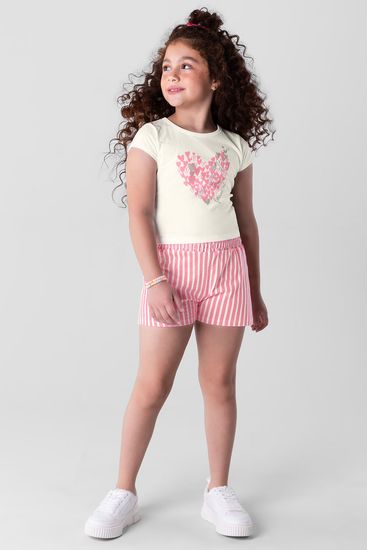 Conjunto infantil menina com blusa cropped Brandili - 10
