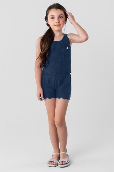 Conjunto infantil menina em tricô Mundi - 10