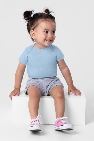 Body bebê unissex de cotton com cor lisa Brandili Baby - G