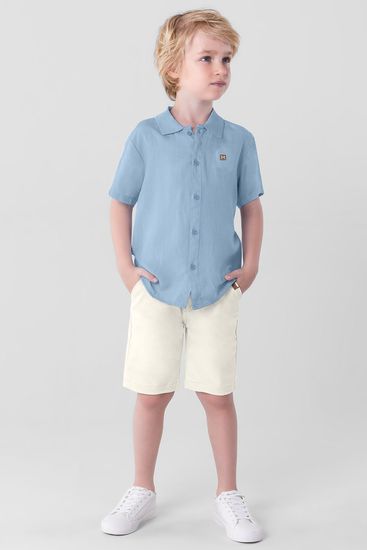Camisa infantil menino denim Mundi