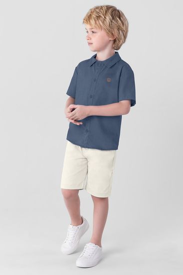 Camisa infantil menino denim Mundi