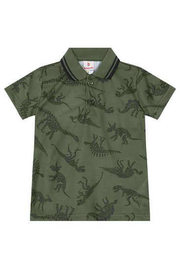Camisa polo estampada infantil menino em malha Brandili - 10