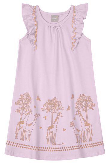 Vestido estampado infantil menina em cotton Mundi - 6