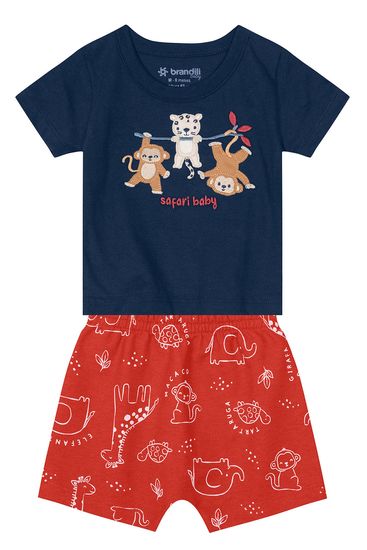 Conjunto bebê menino com bermuda saruel Brandili Baby - P