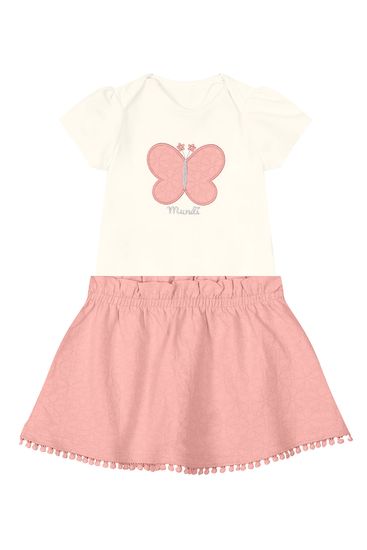Conjunto infantil menina com body e saia Mundi - 3