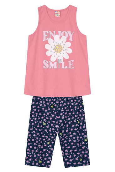 Conjunto infantil menina com bermuda ciclista Brandili - 10
