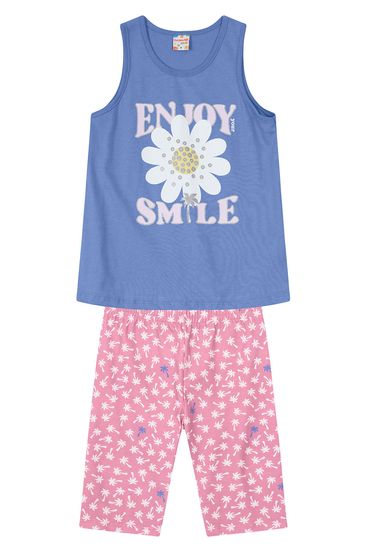 Conjunto infantil menina com bermuda ciclista Brandili - 4