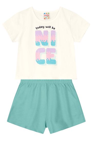 Conjunto infantil menina com blusa cropped Brandili - 10