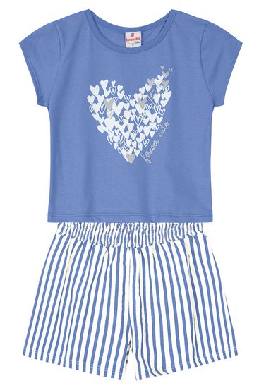 Conjunto infantil menina com blusa cropped Brandili - 10