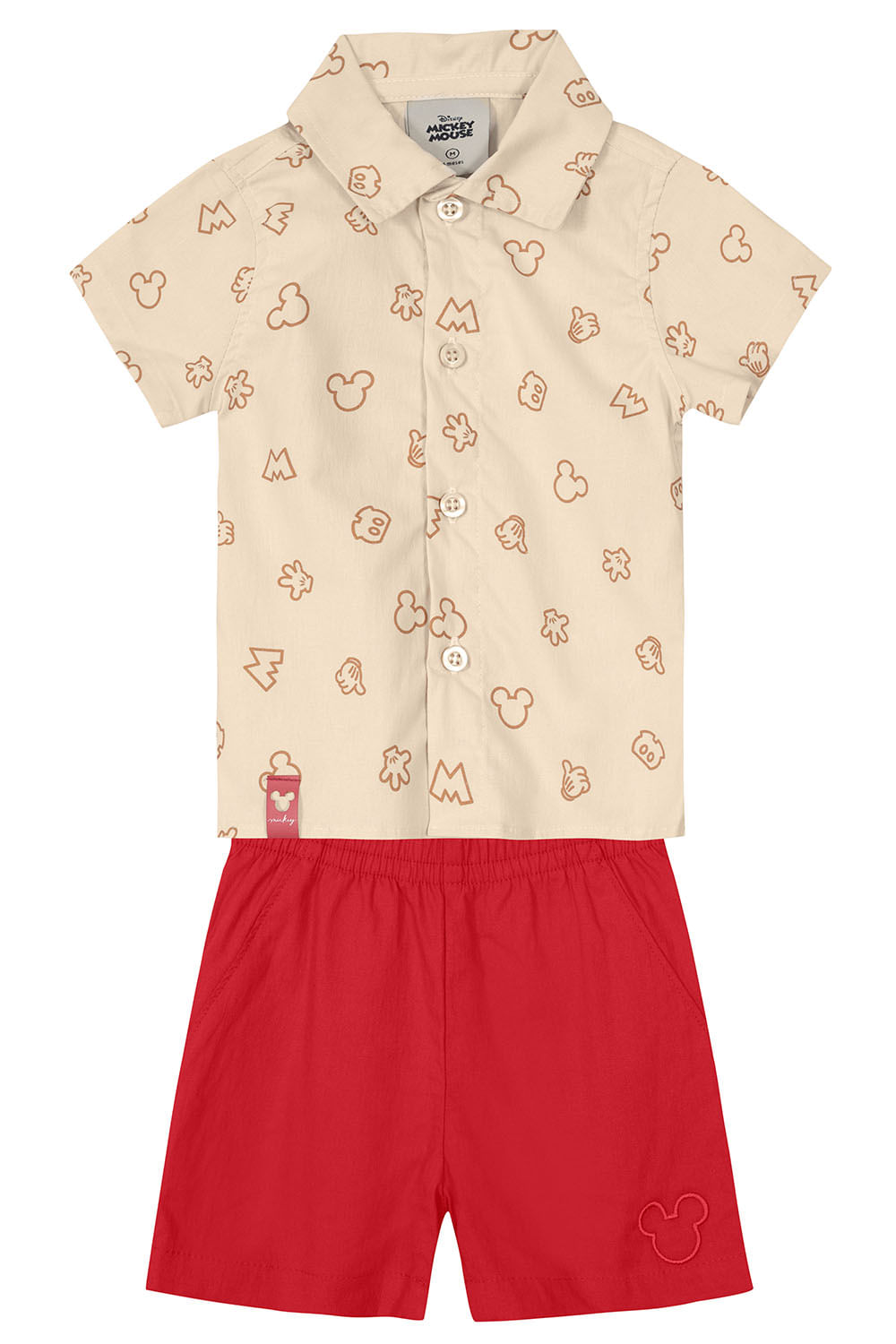 Conjunto Mickey Mouse Infantil Menino Em Tricoline Mundi