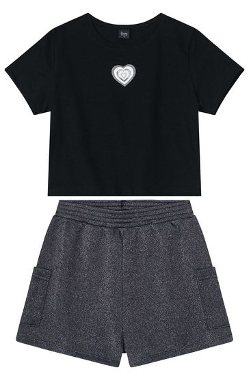Conjunto infantil menina com cropped Young Class - 10
