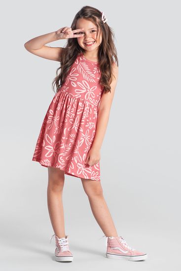 Vestido infantil menina de cerejinhas Brandili
