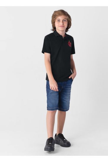 Camiseta polo menino Flamengo em malha Infantil Brandili - 14