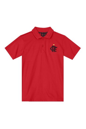 Camiseta polo menino Flamengo em malha Infantil Brandili - 4