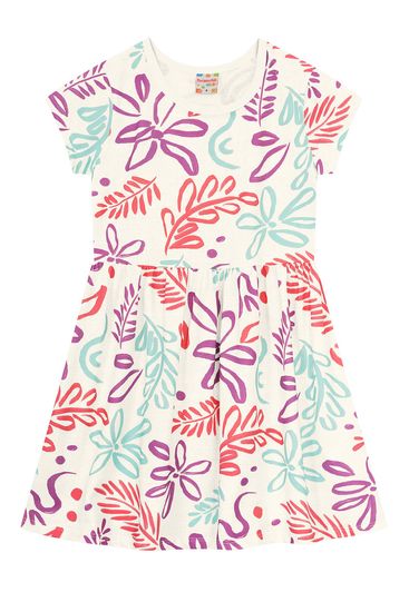 Vestido infantil menina colorido floral Brandili