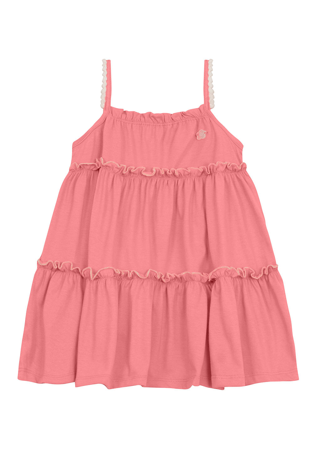 Vestido infantil menina com pompom Brandili