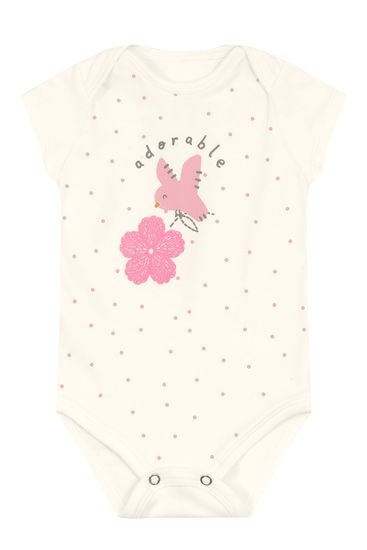 Body bebê menina de florzinha em puff Brandili Baby - G