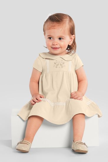 Vestido bebê menina com guipir Mundi - G