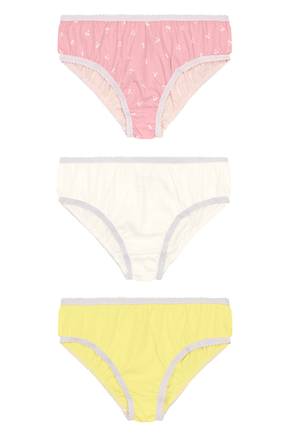Kit 3 calcinhas infantil menina em cotton Brandili