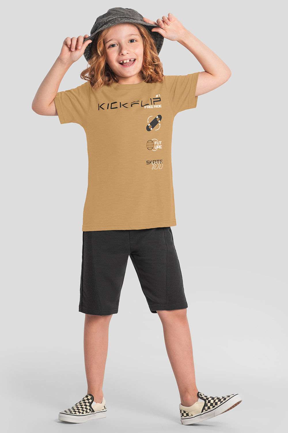 Conjunto infantil menino skate Brandili