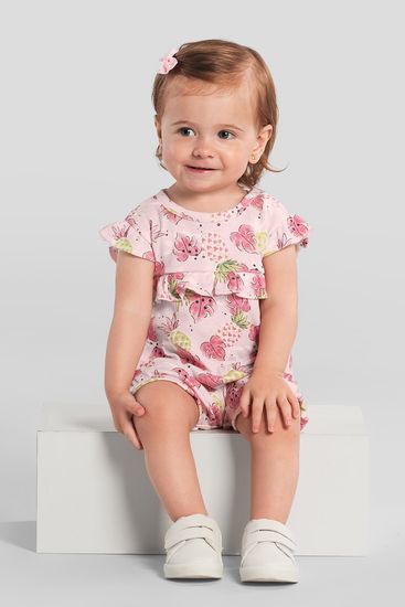 Macaquinho bebê menina de florzinhas Brandili Baby - G
