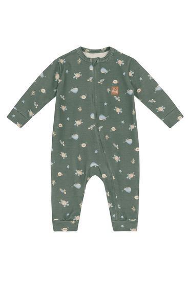 Macacão bebê menino de tartaruguinha Brandili Baby - G