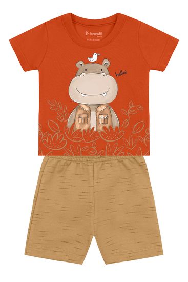 Conjunto bebê menino de hipopótamo Brandili Baby - G