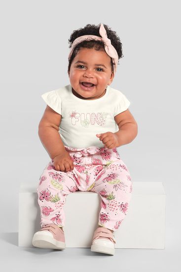 Conjunto bebê menina de florzinhas Brandili Baby - G