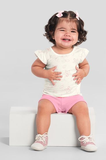 Conjunto bebê menina florido Brandili Baby - G