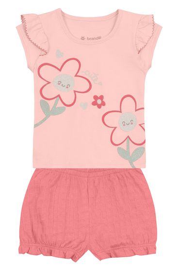Conjunto bebê menina de florzinha Brandili Baby - G