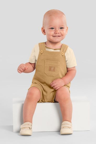 Conjunto bebê menino com jardineira Mundi - G