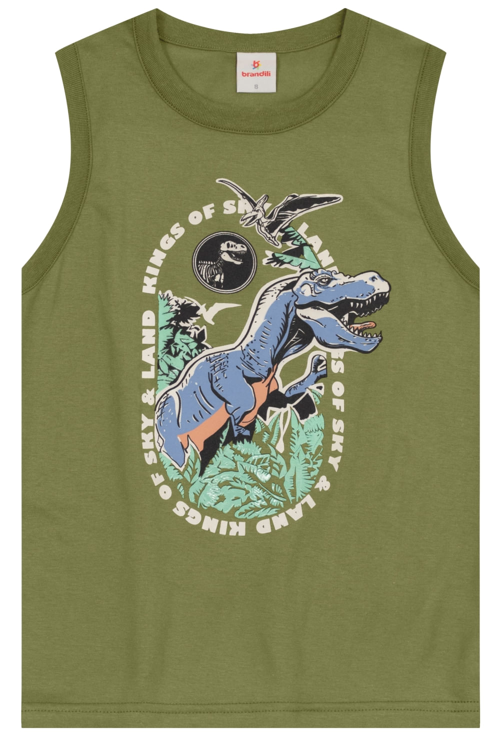 Regata infantil menino de dinossauro em gel Brandili