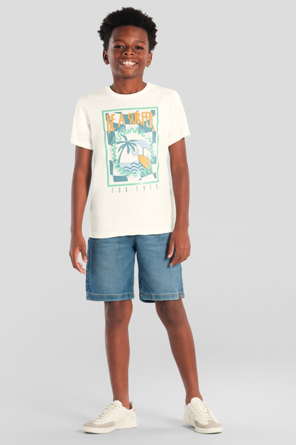 Camiseta infantil menino tropical em gel Brandili