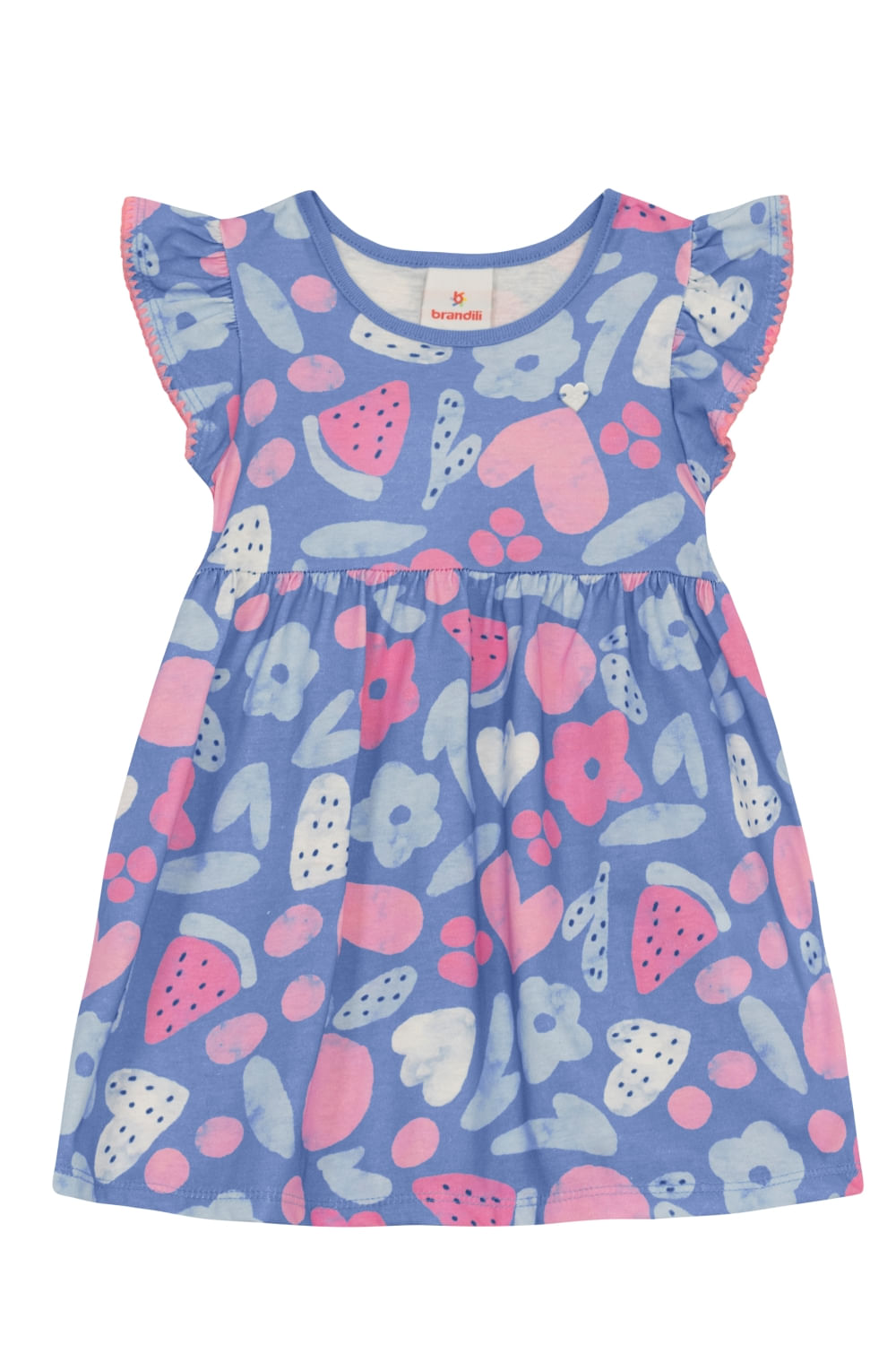 Vestido infantil menina de flores Brandili