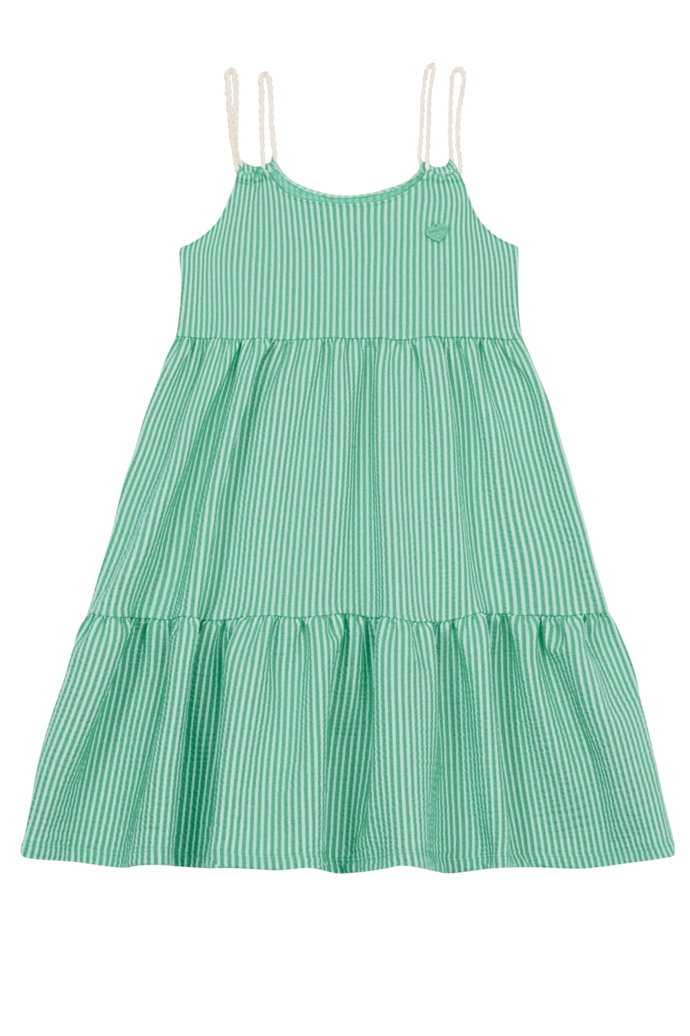 Vestido feminino listrado em fio tinto Brandili