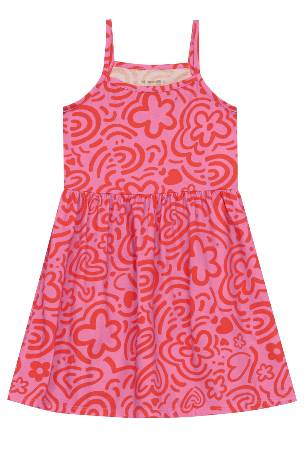 Vestido infantil menina com flores Brandili