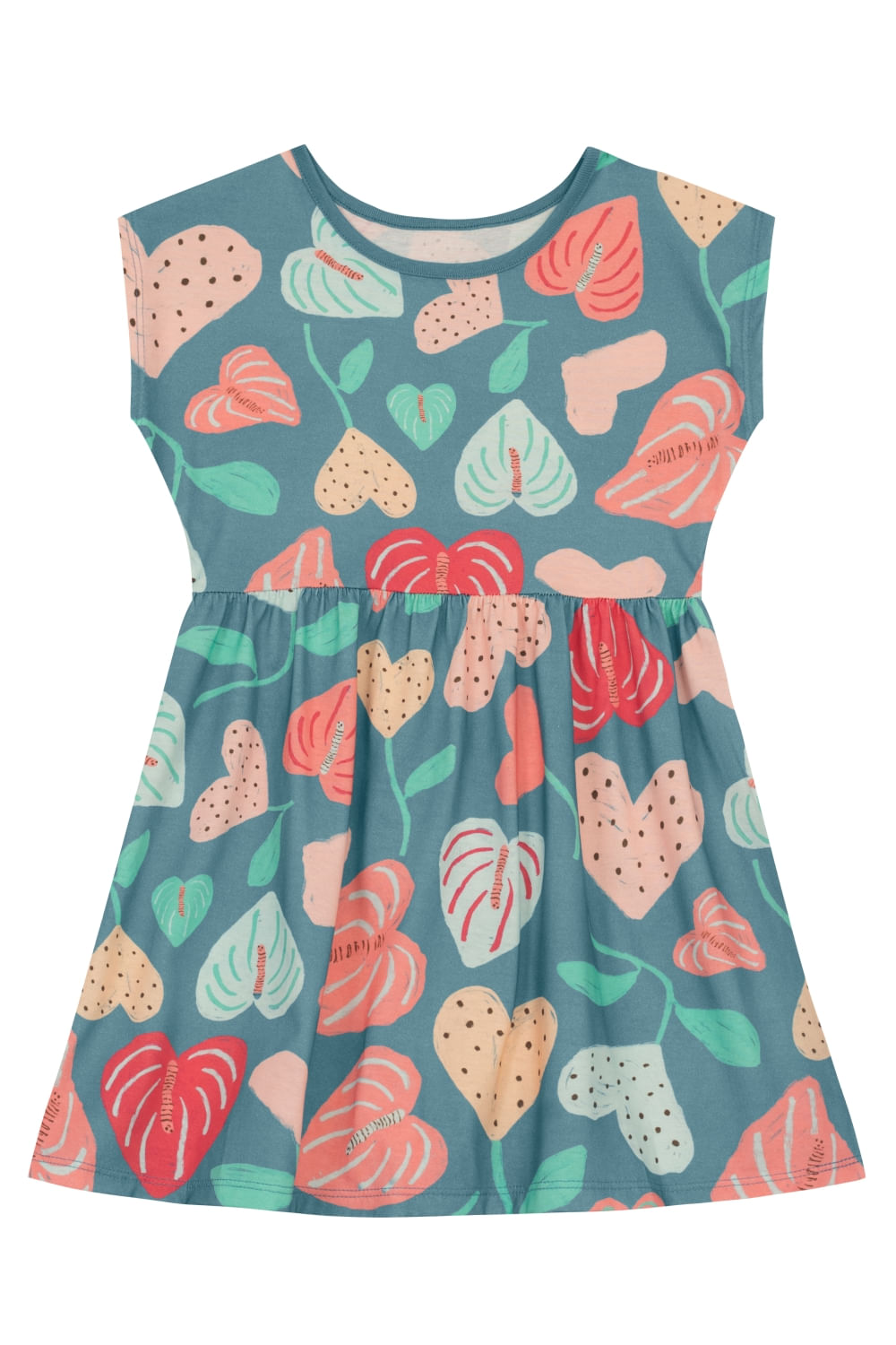 Vestido infantil menina de florzinhas Brandili