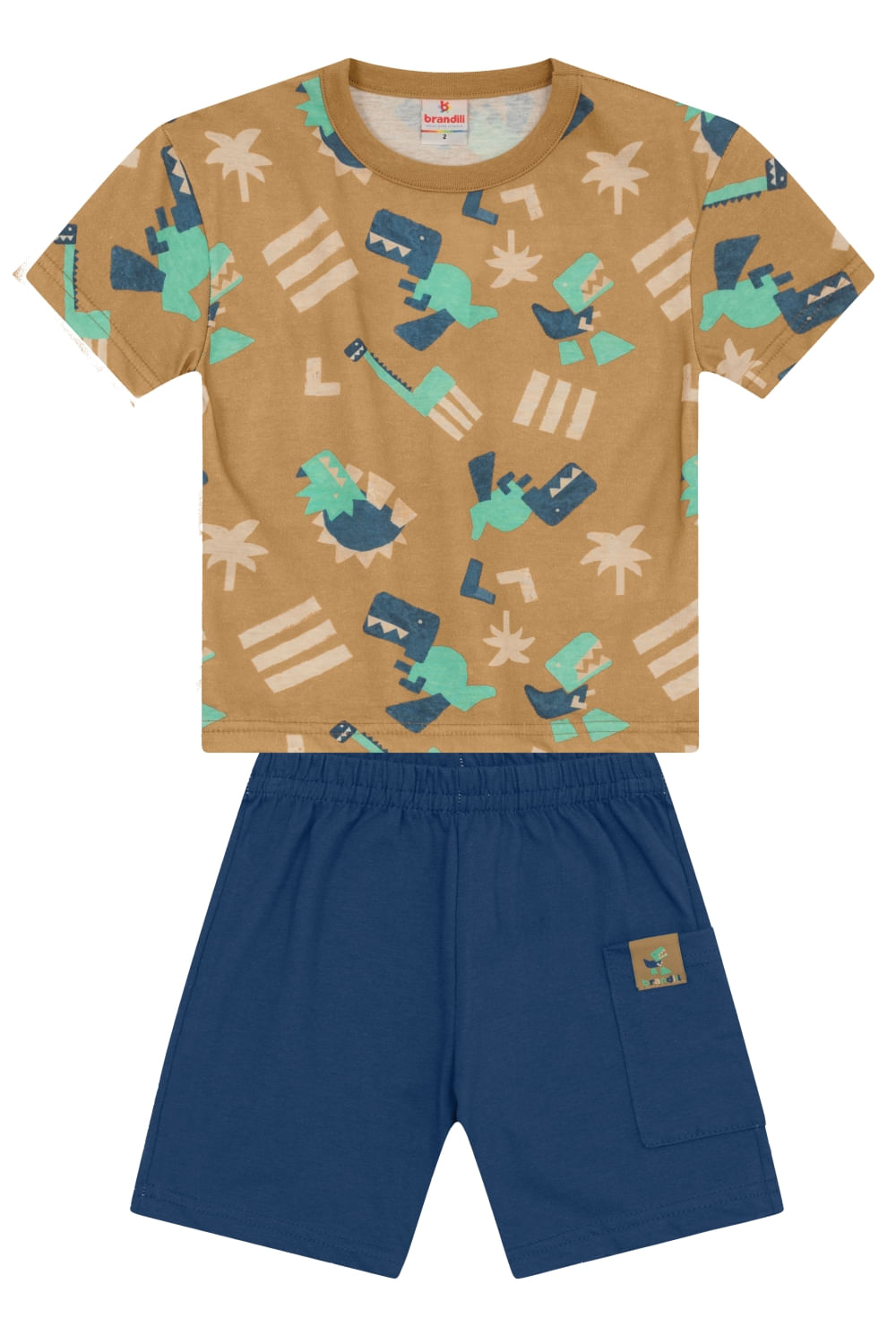 Conjunto infantil menino de dinossauros Brandili