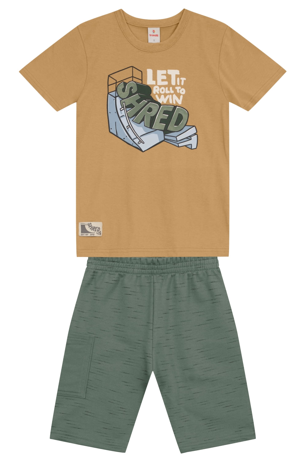 Conjunto infantil menino skate em gel Brandili