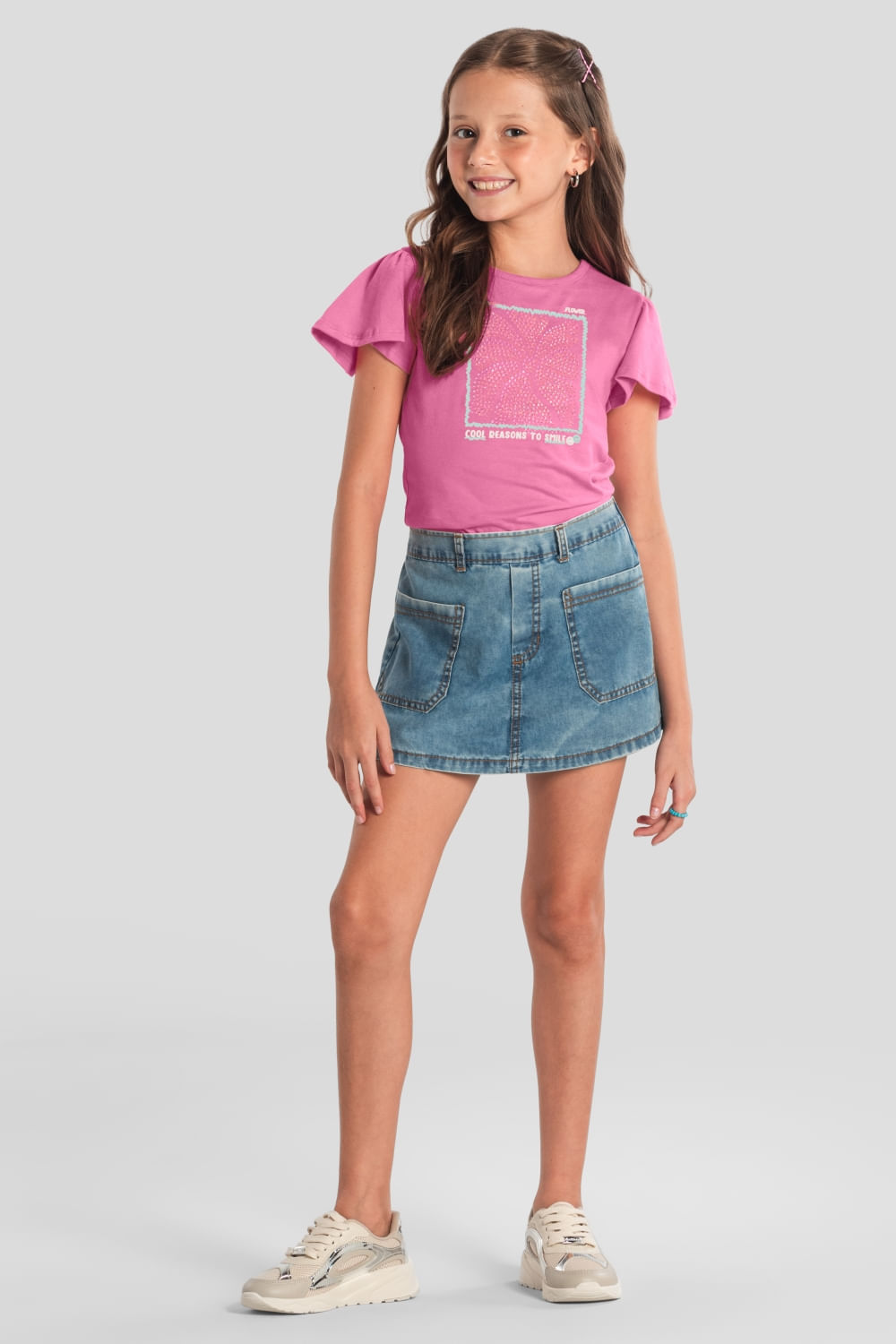 Conjunto infantil menina com strass Brandili