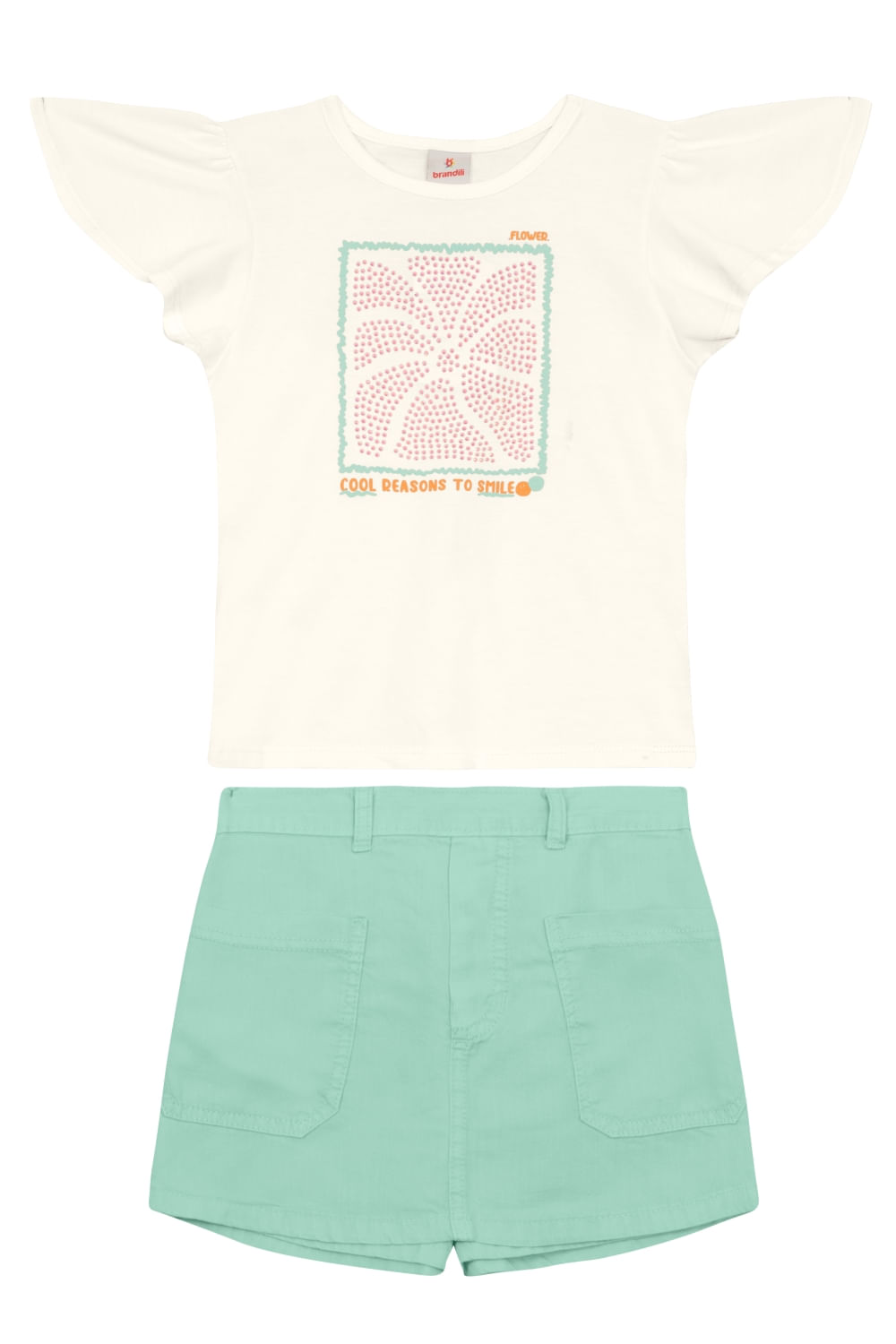 Conjunto infantil menina com strass Brandili
