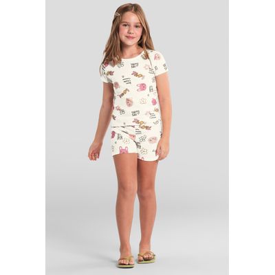 Pijama infantil menina de gatinhos Brandili